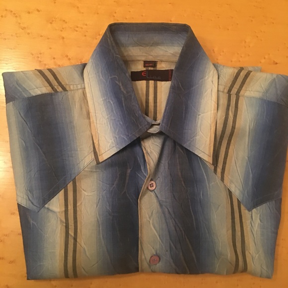 ECCOLO LINE Long Sleeve Shirt. Wrinkle Design, Medium - Picture 9 of 13